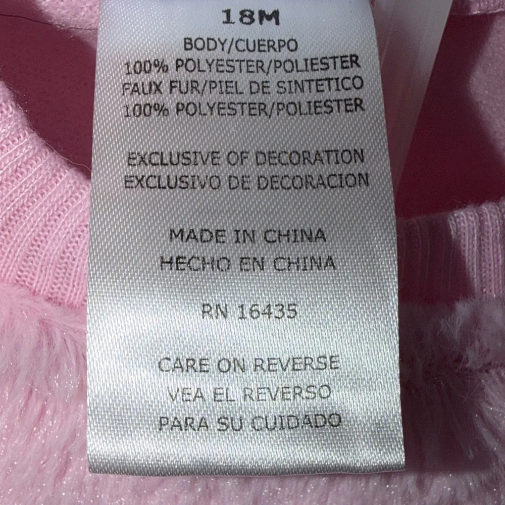 Nannette Pink Cat Face Sweater with Gray‎ Accents